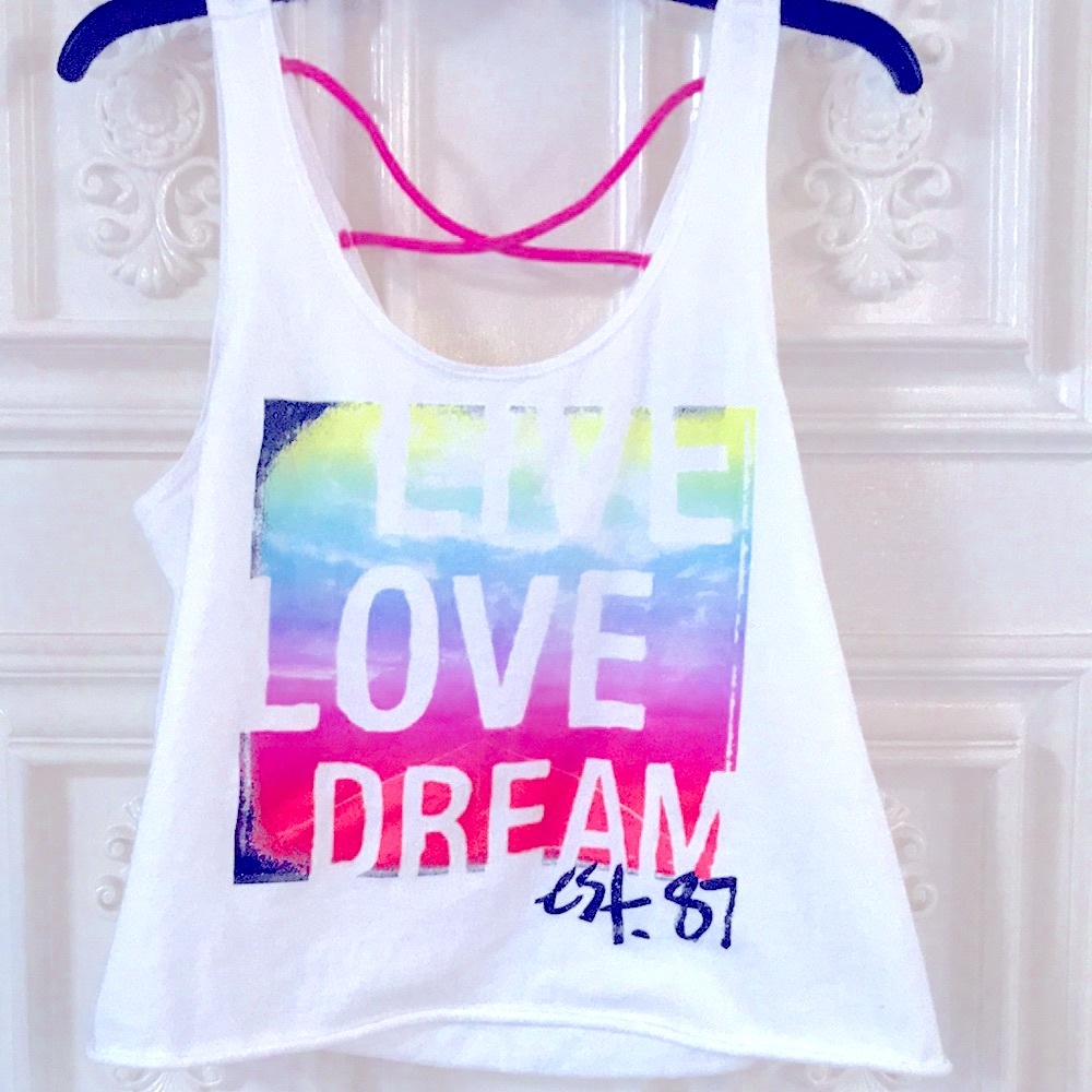 Vibrant Summer Vibes Top |Tank Halter |Muscle T-Shirt “LIVE, LOVE, DREAM…